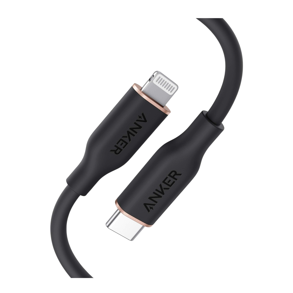 Anker 641 USB-C to Lightning Cable (Flow, Silicone) 3ft / Midnight Black