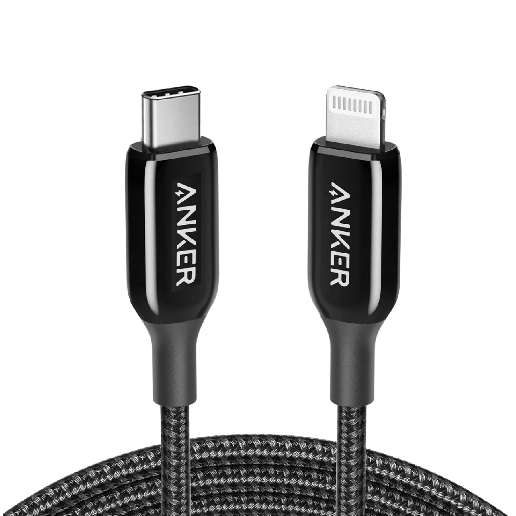 Anker 762 USB-C to Lightning Cable (6ft Nylon) Black / 6 ft