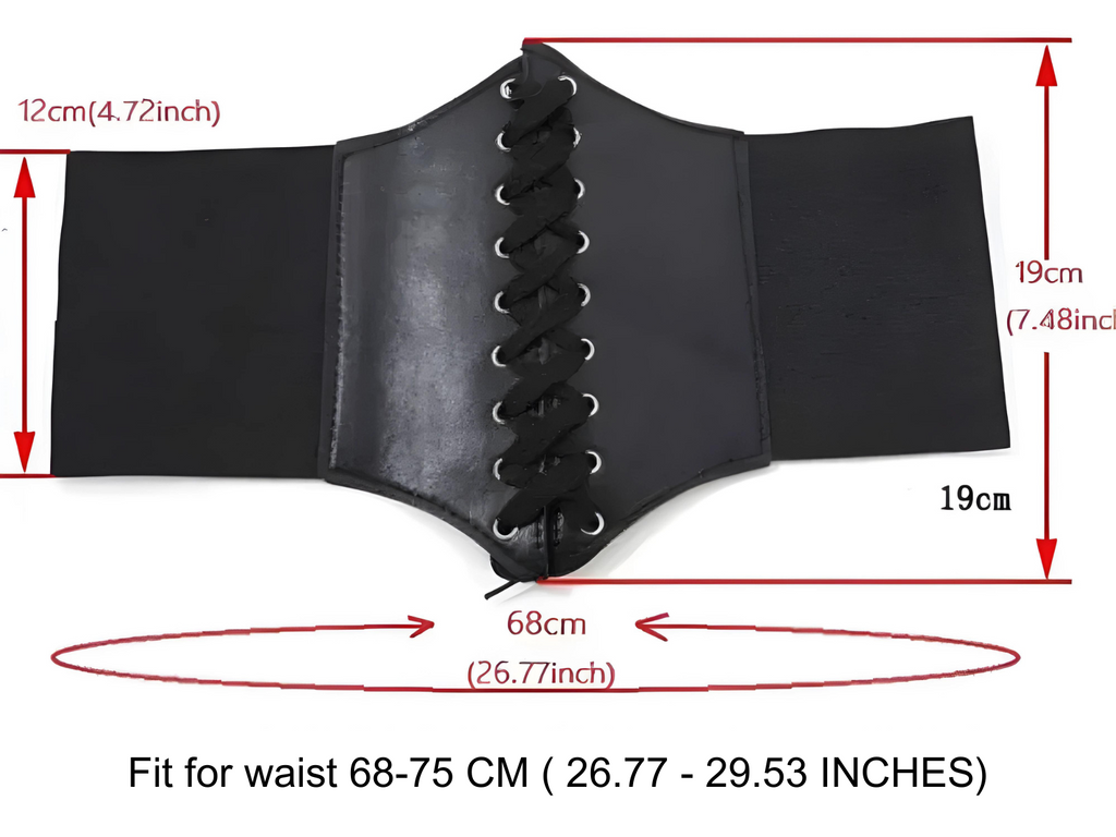 size chart - Noir Lace Temptation Fashionista Corset Waist Belt - enviablebeauty.com