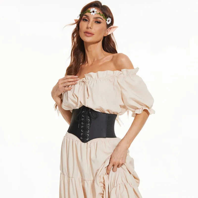 Enviable Beauty - Noir Lace Temptation Fashionista Corset Waist Belt