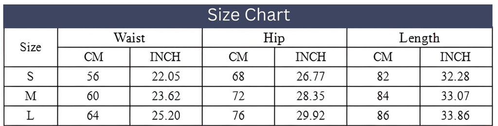 Size chart for High-Waisted Seamless Fitness Yoga Pants With Tummy Control  - enviablebeauty.com