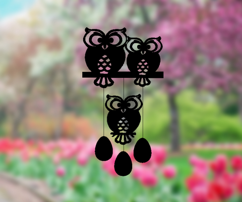 Vintage Style Abstract Flower Trio Wind Decor Windchime – Steel Tiara