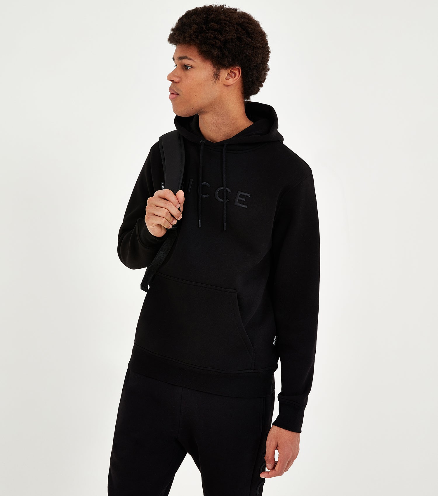 NICCE Mens Mercury Hoodie & Jogger Tracksuit Set | Black