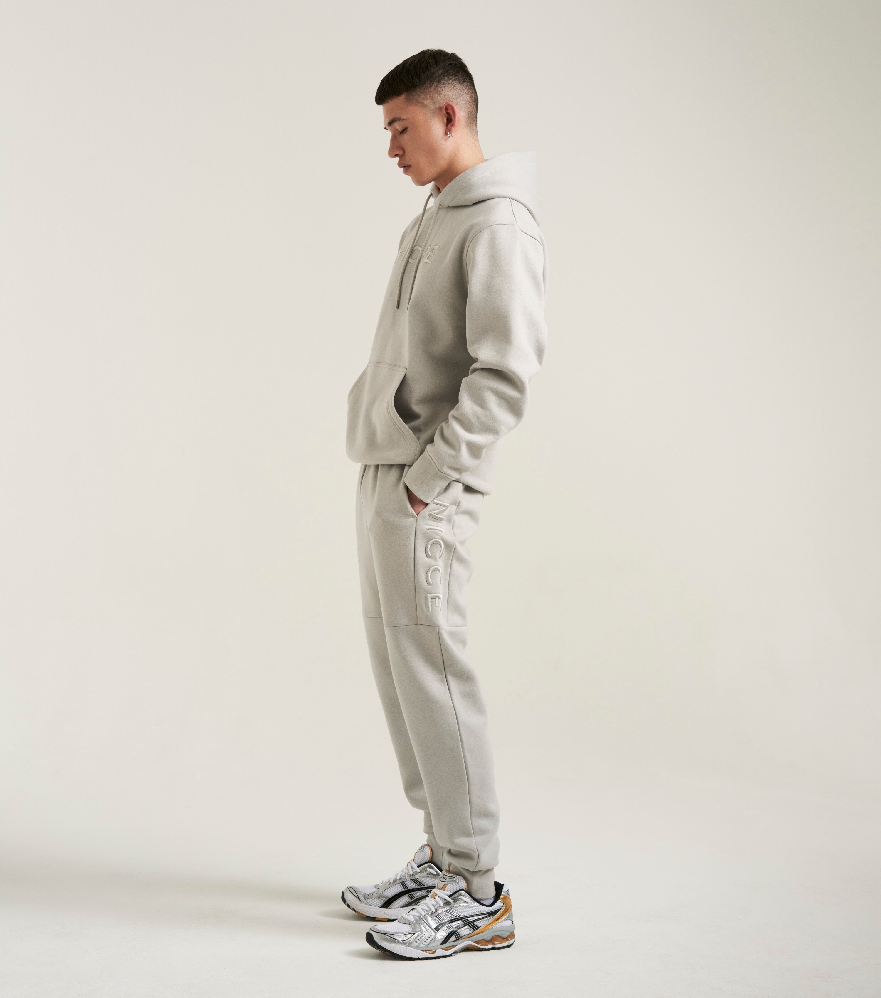 NICCE Mens Mercury Hoodie | Chalk Grey