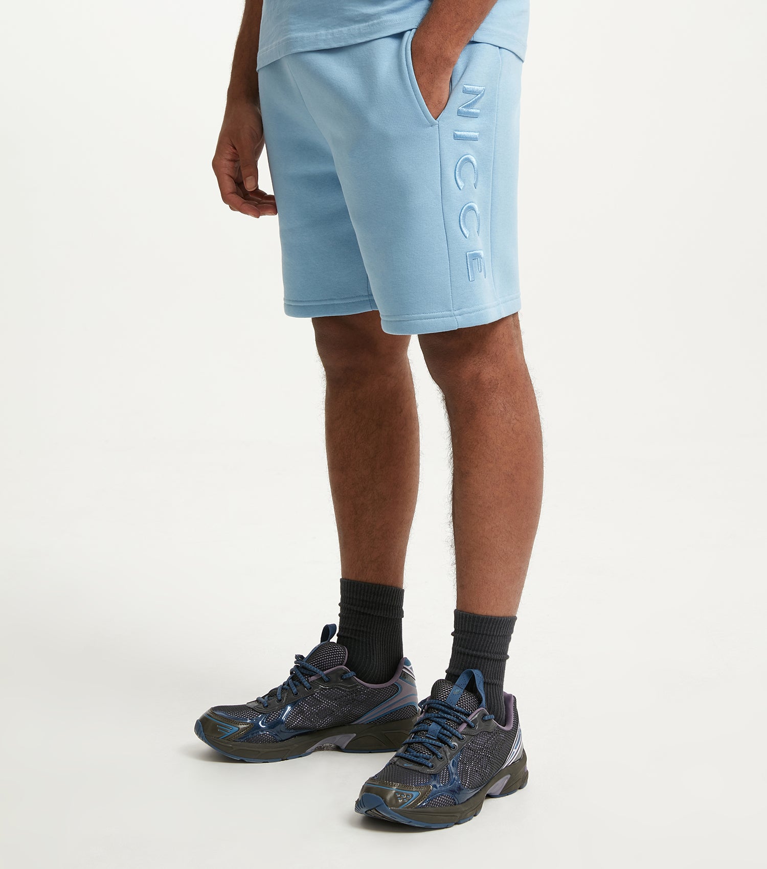 NICCE Mens Mercury Fleece Shorts | Allure Blue