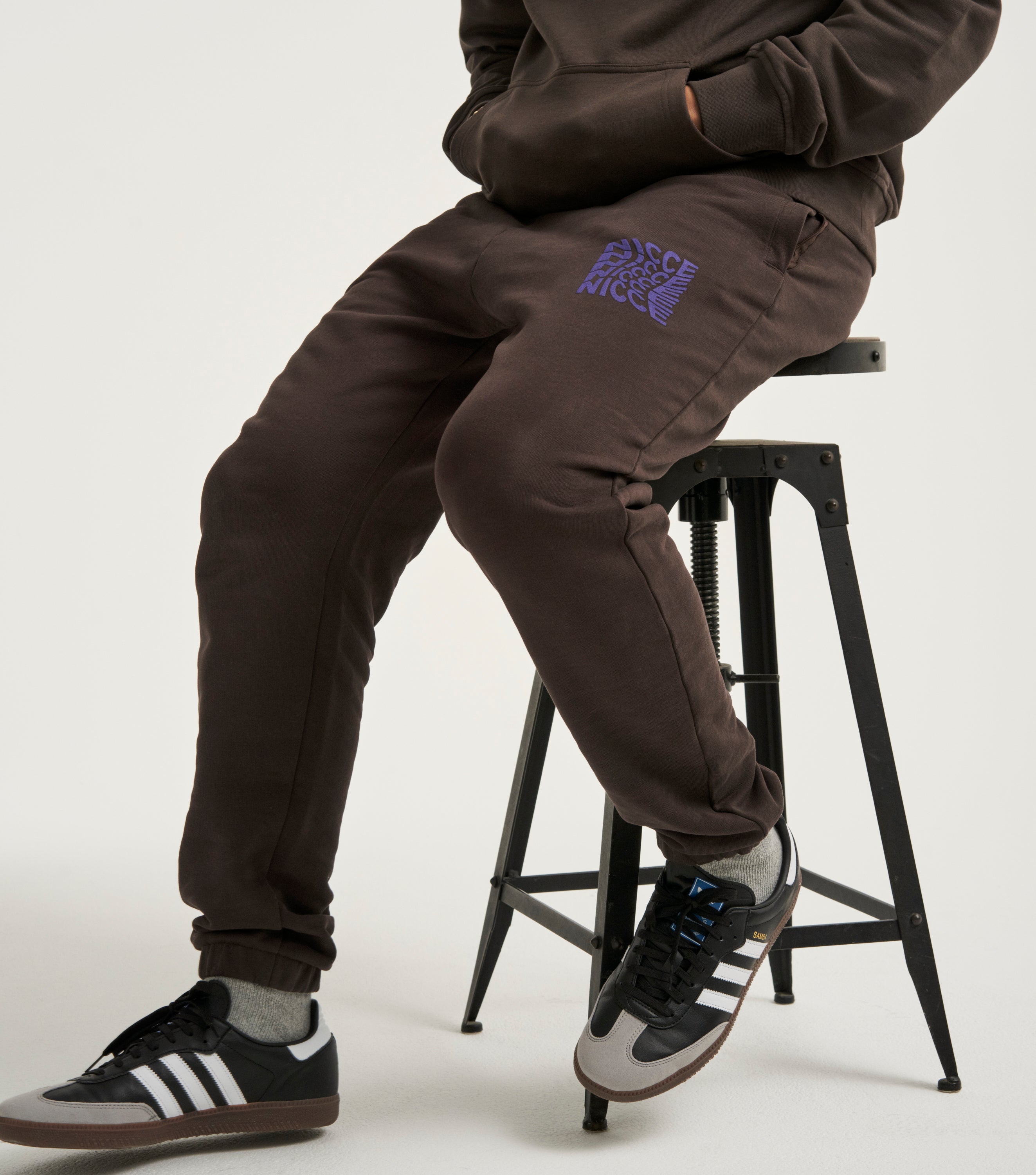 Mens Atom Hoodie & Jogger Tracksuit Set | Coffee Brown