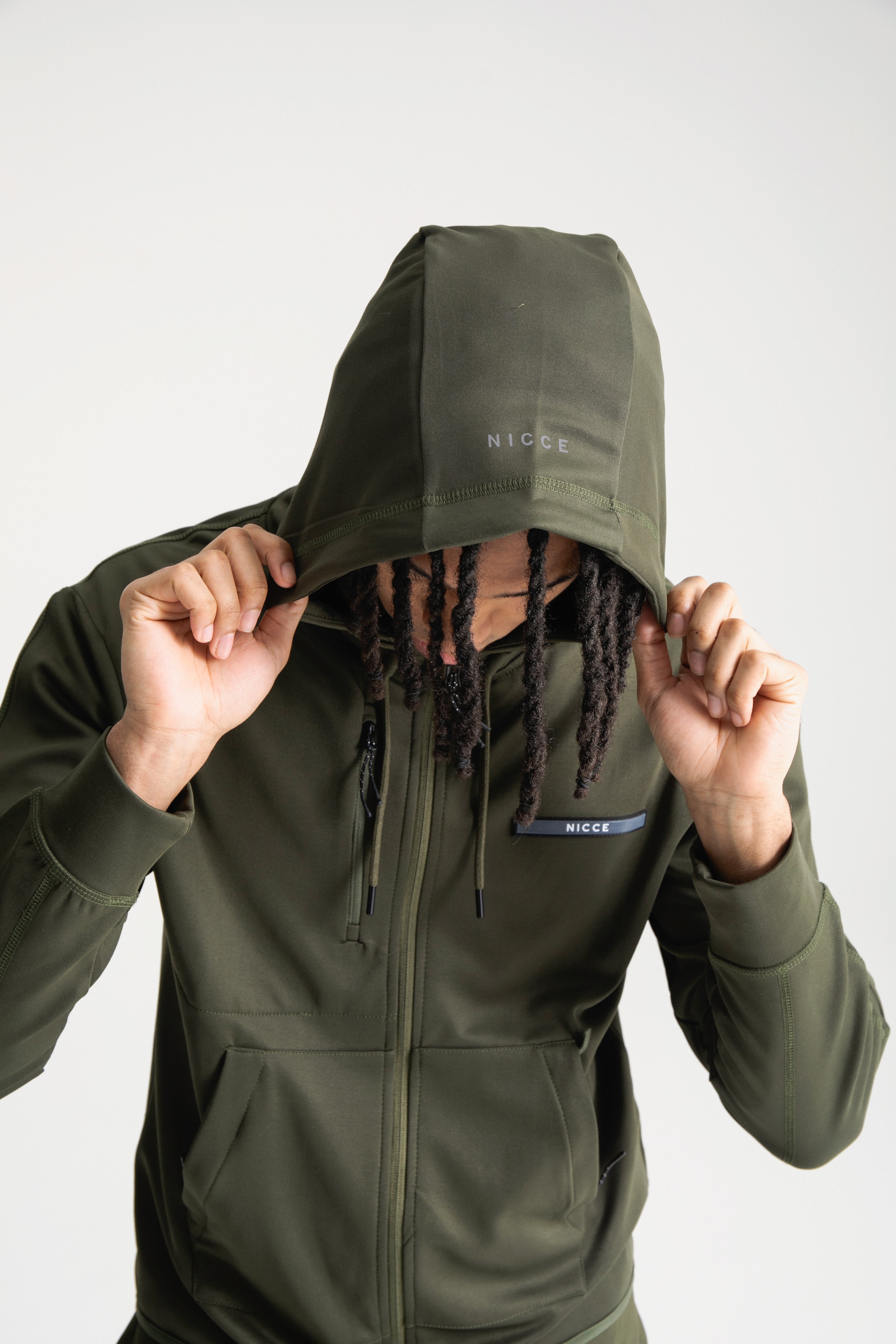 Mens Calix Hoodie & Jogger Tech Tracksuit Set | Juniper Green