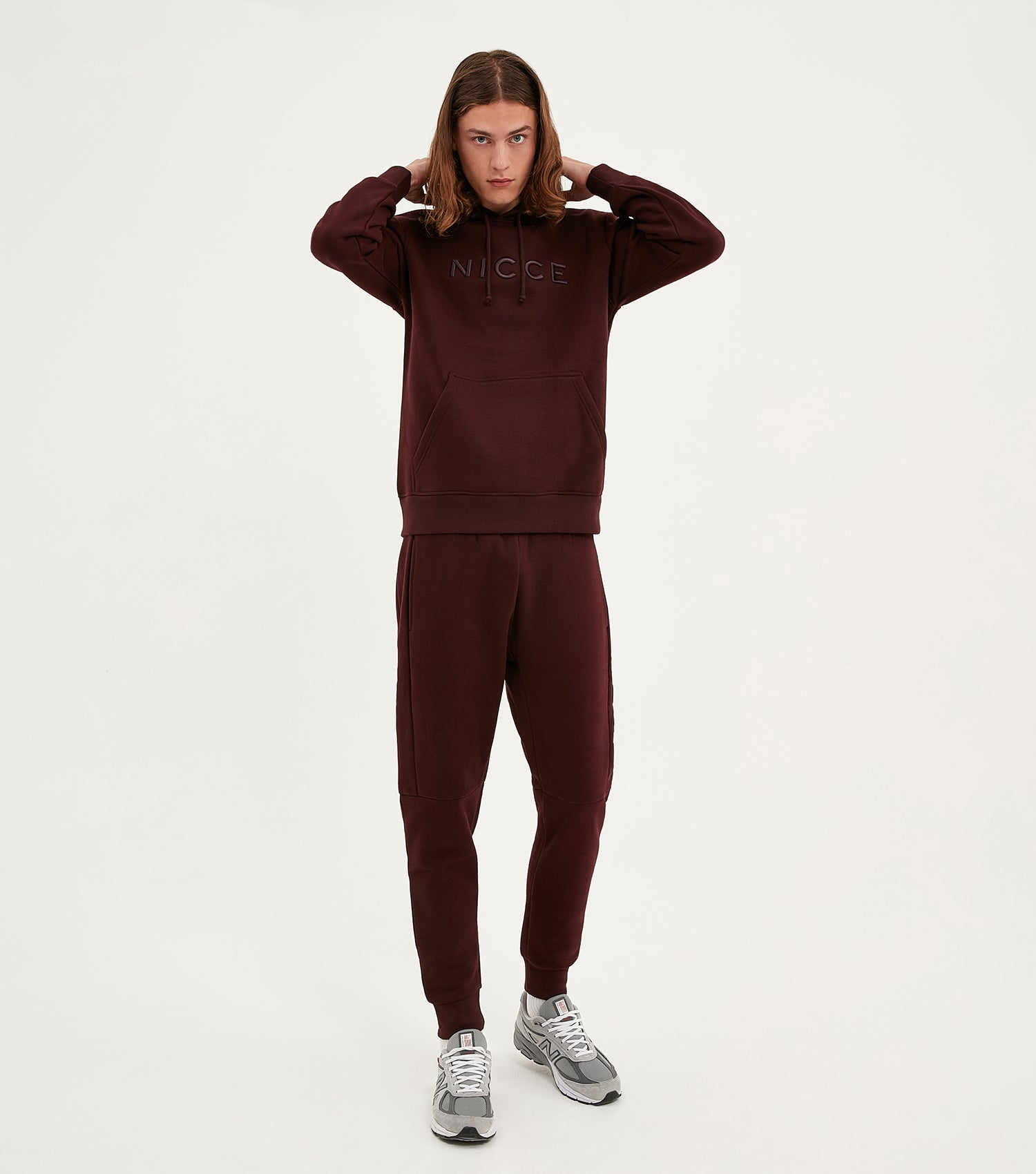 NICCE Mens Mercury Hoodie & Jogger Tracksuit Set | Molten Red