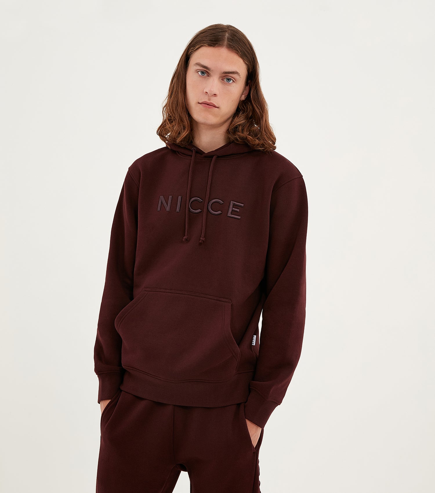 NICCE Mens Mercury Hoodie & Jogger Tracksuit Set | Molten Red