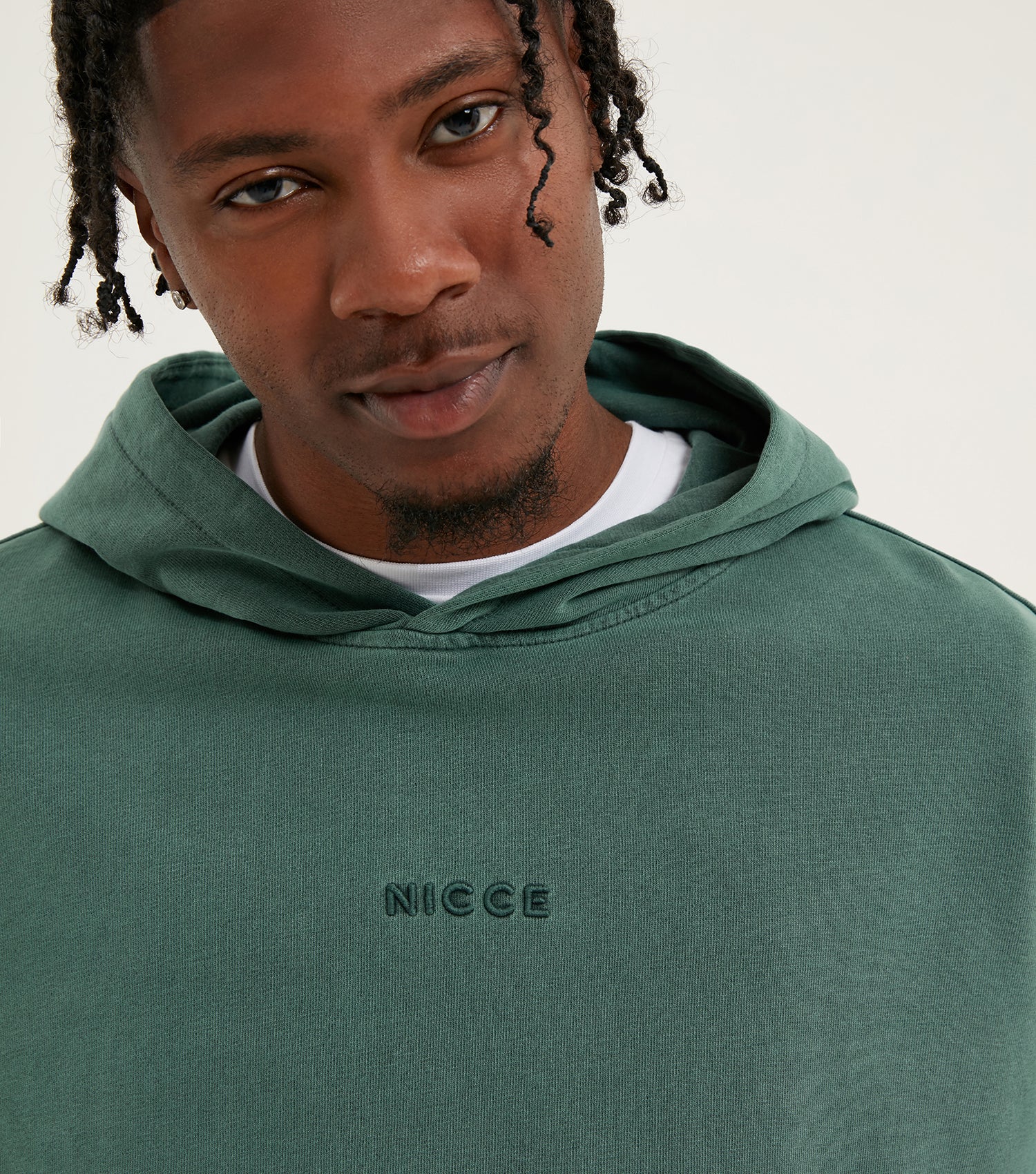 NICCE Mens Garment Dye Mercury Hoodie | Washed Ivy Green