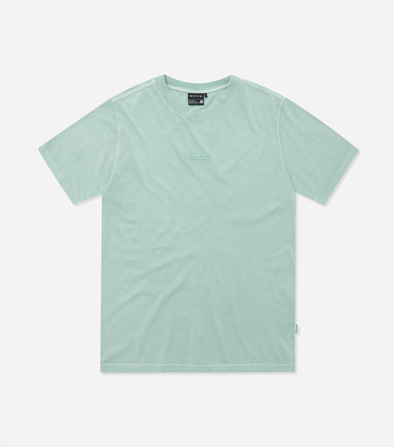 NICCE Mens Garment Dye Mercury T-Shirt | Washed Aqua Blue