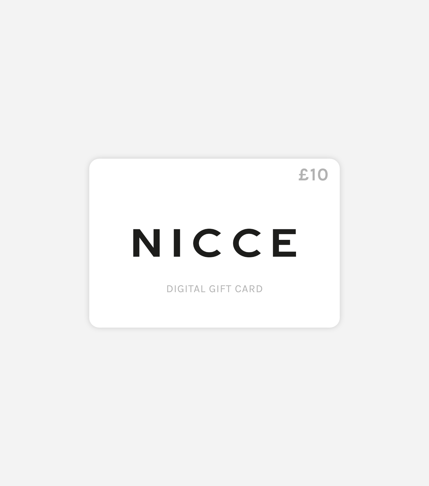 NICCE Digital Gift Card