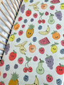 Drap contour pour bassinette en coton : Fruits mignons (fond blanc)