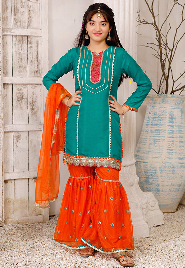 Buy Gulabi Net 3 piece for girls By Modest in Pakistan