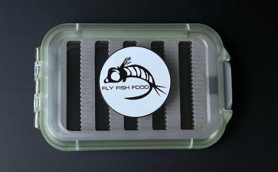 Fly Fish Food Logo Fly Box - Gray Double Sided, Medium W/Dry Fly Foam