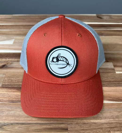 Fly Fish Food Logo Leather Patch Hat - Black