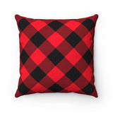 Sasquatch forest service sign Red - Spun Polyester Square Pillow
