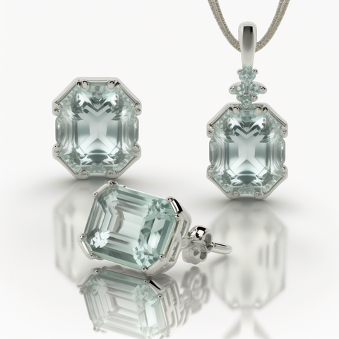 ai generated aquamarine earrings