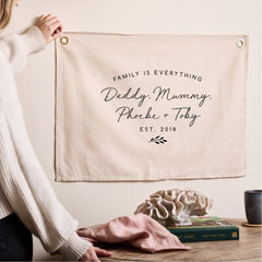 Personalised Family Linen Banner - Mother's Day gifts - Sunday's Daughter