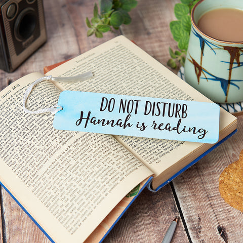 Personalised Watercolour Do Not Disturb Bookmark - Sunday's Daughter