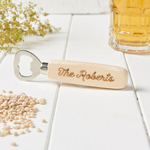 Personalised Wooden Engraved Bottle Opener - Kitchen gifts - Sunday's Daughter