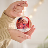 Personalised Baby's First Christmas Photo Ceramic Bauble