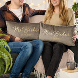 Personalised Mr and Mrs Velvet Cushion Set
