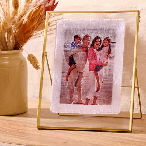 Frayed Linen Grandparents Photo Frame - Sunday's Daughter