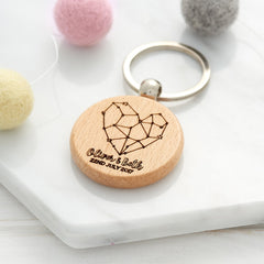 Personalised Heart Constellation Keyring