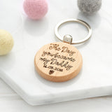 Personalised Wooden Day You Became My Daddy Keyring - Sunday's Daughter