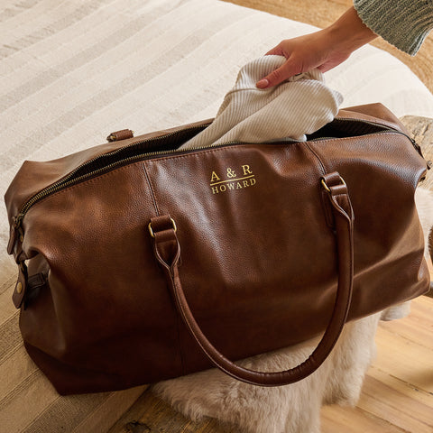 Personalised Weekend Vegan Leather Holdall Bag - Sunday's Daughter