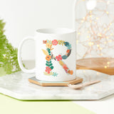 Personalised Floral Initial Mug - Sunday's Daughter