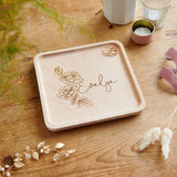 Personalised Birth Flower and Name Trinket Jewellery Tray