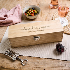 Personalised Engagement Wooden Wine Box - Sunday's Daughter