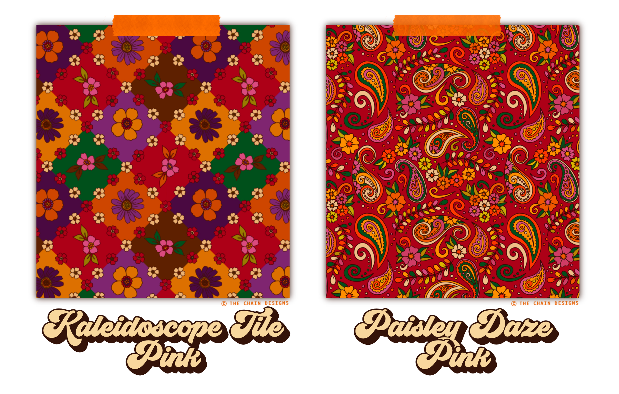 Kaleidoscope Tile Pink & Paisley Daze Pink