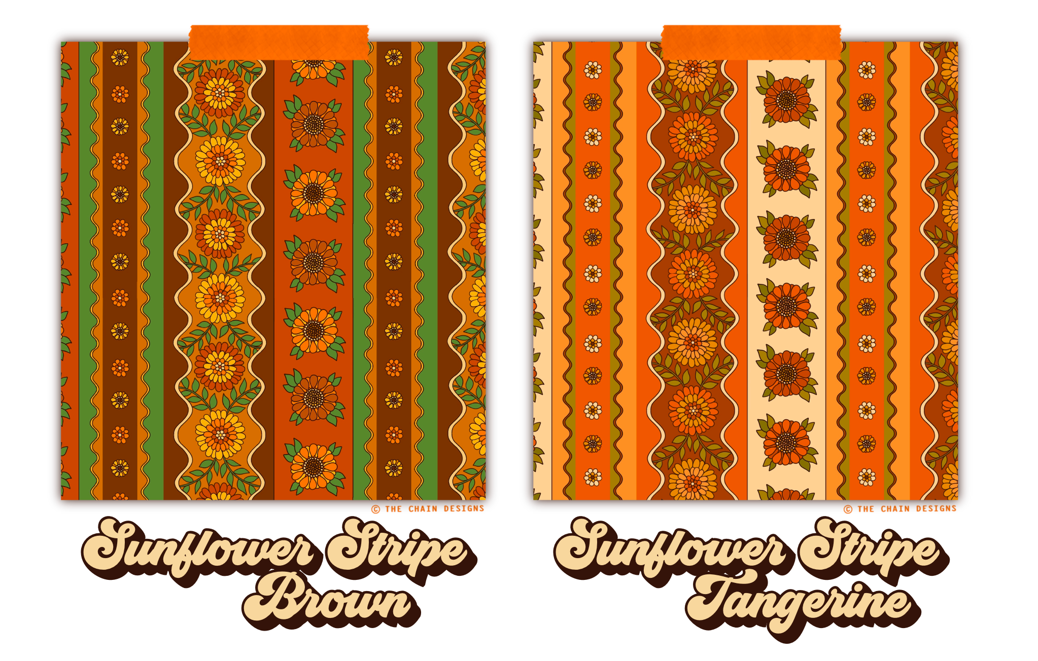 Sunflower Stripe - Brown & Cream