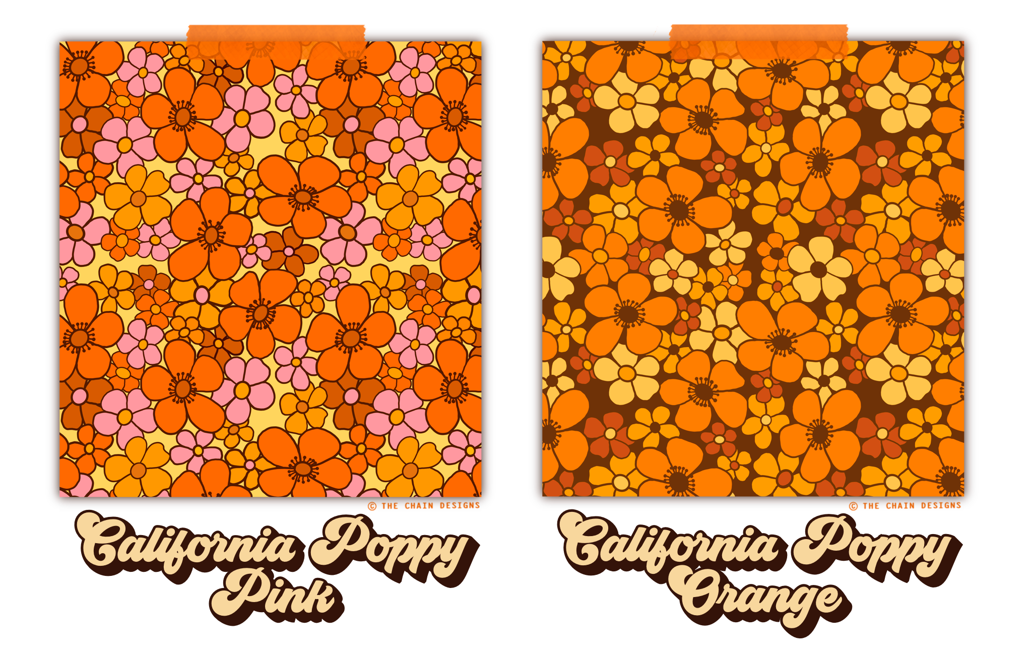 The Chain - California Poppy Orange & Pink Swatches