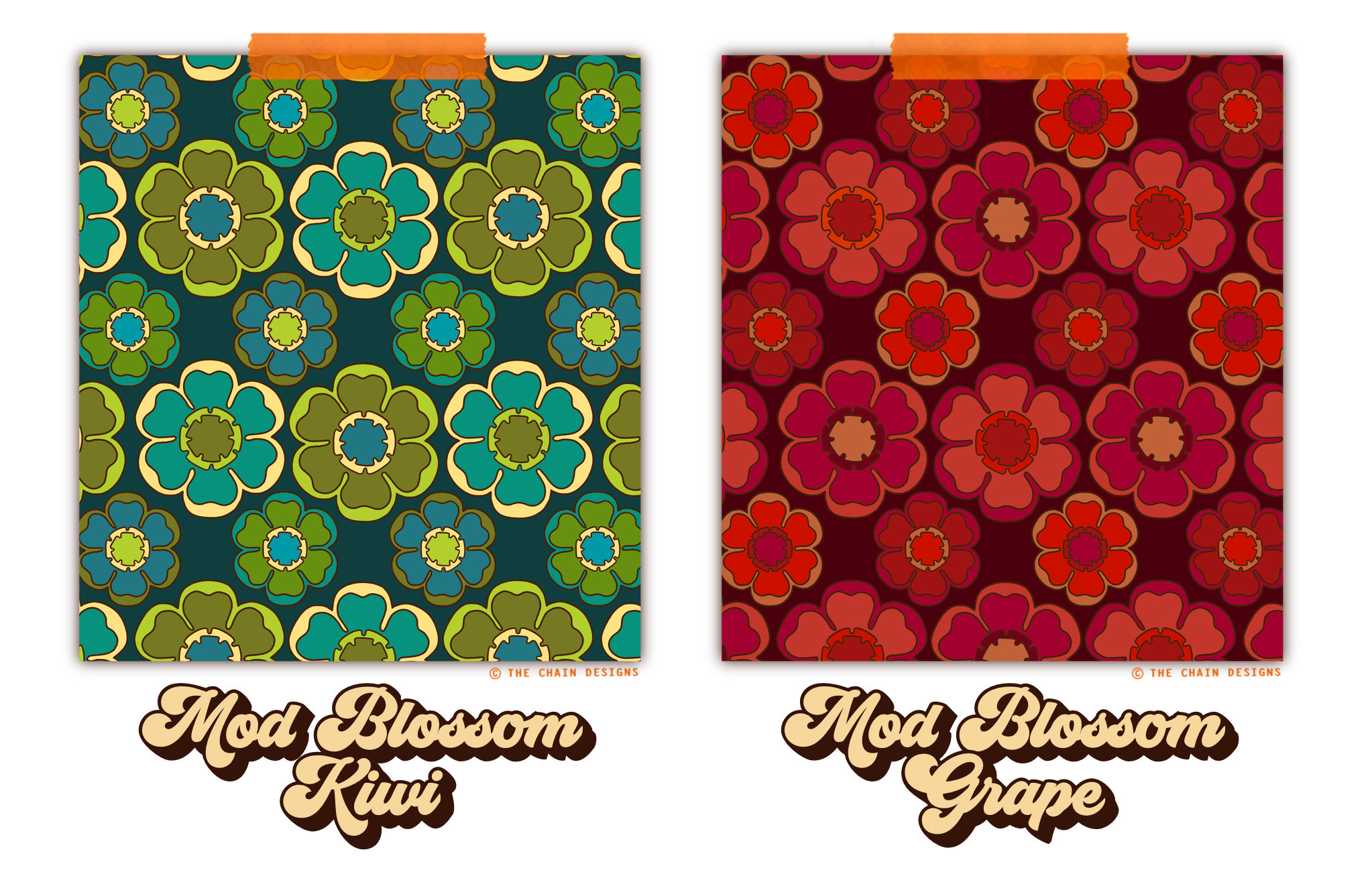 The Chain - Mod Blossom Kiwi & Grape Swatches