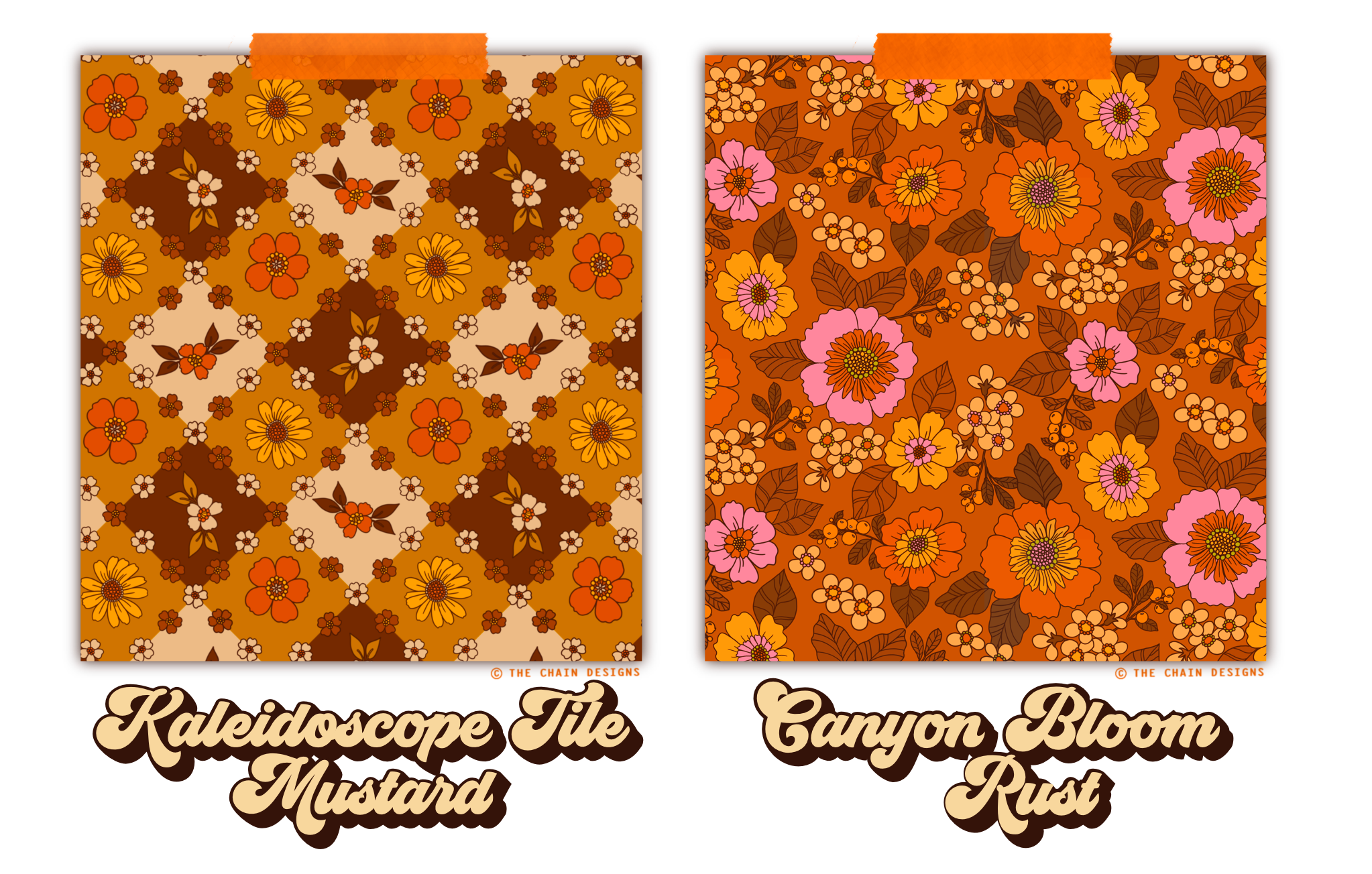 Kalidescope Tile Mustard / Canyon Bloom Pink