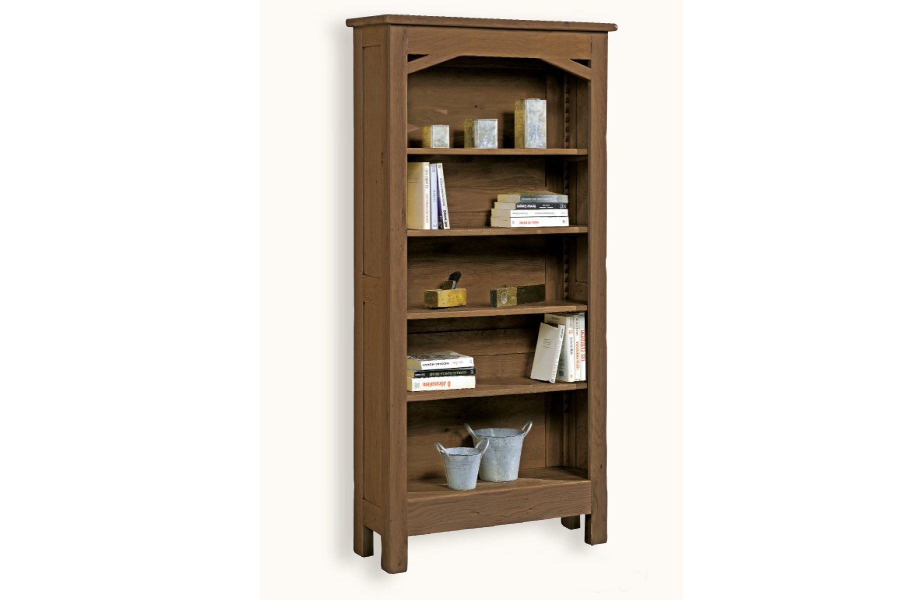 French Mountain Oak Alpine Range Bookcase Wide And Tall