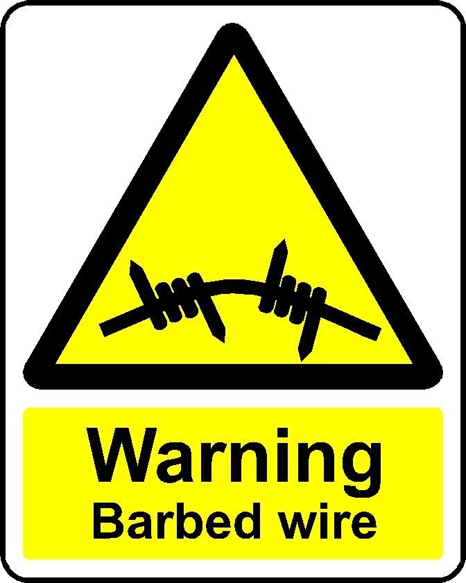 Barbed wire sign | Health and safety signs | Warning signage – MJN