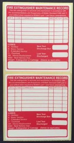 fire extinguisher maintenance record labels