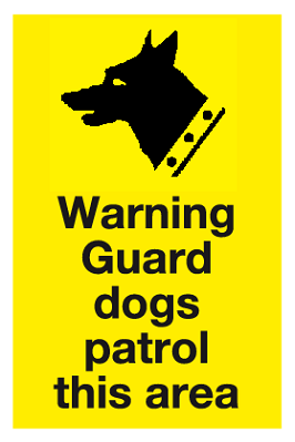 security dog warning signs