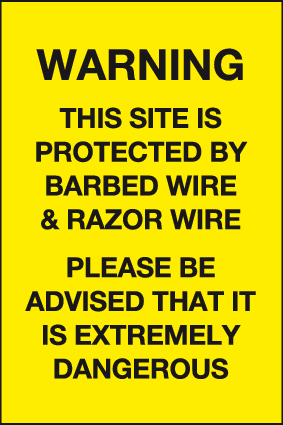 warning barbed wire