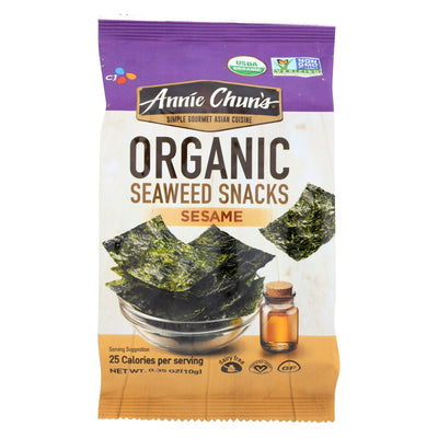 Annie Chun's Organic Seaweed Snacks Sesame - Case Of 12 - 0.35 Oz.