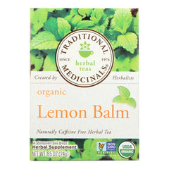 Traditional Medicinals Organic Herbal Tea - Lemon Balm Lemon Bal Og2 - Case Of 6 - 16 Bags