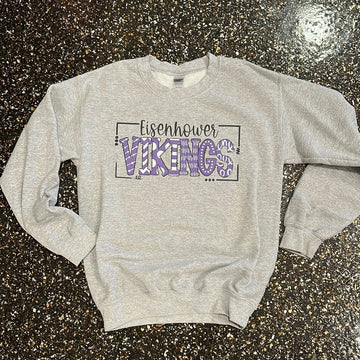 Purple Vikings Doodles Sweatshirt (You Select School)