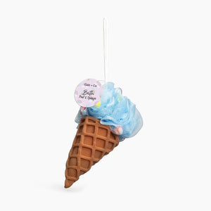 Ice Cream Bath Pouf & Sponge-Ice Cream | Blue - A Little Whimsy - Pouf Sponge