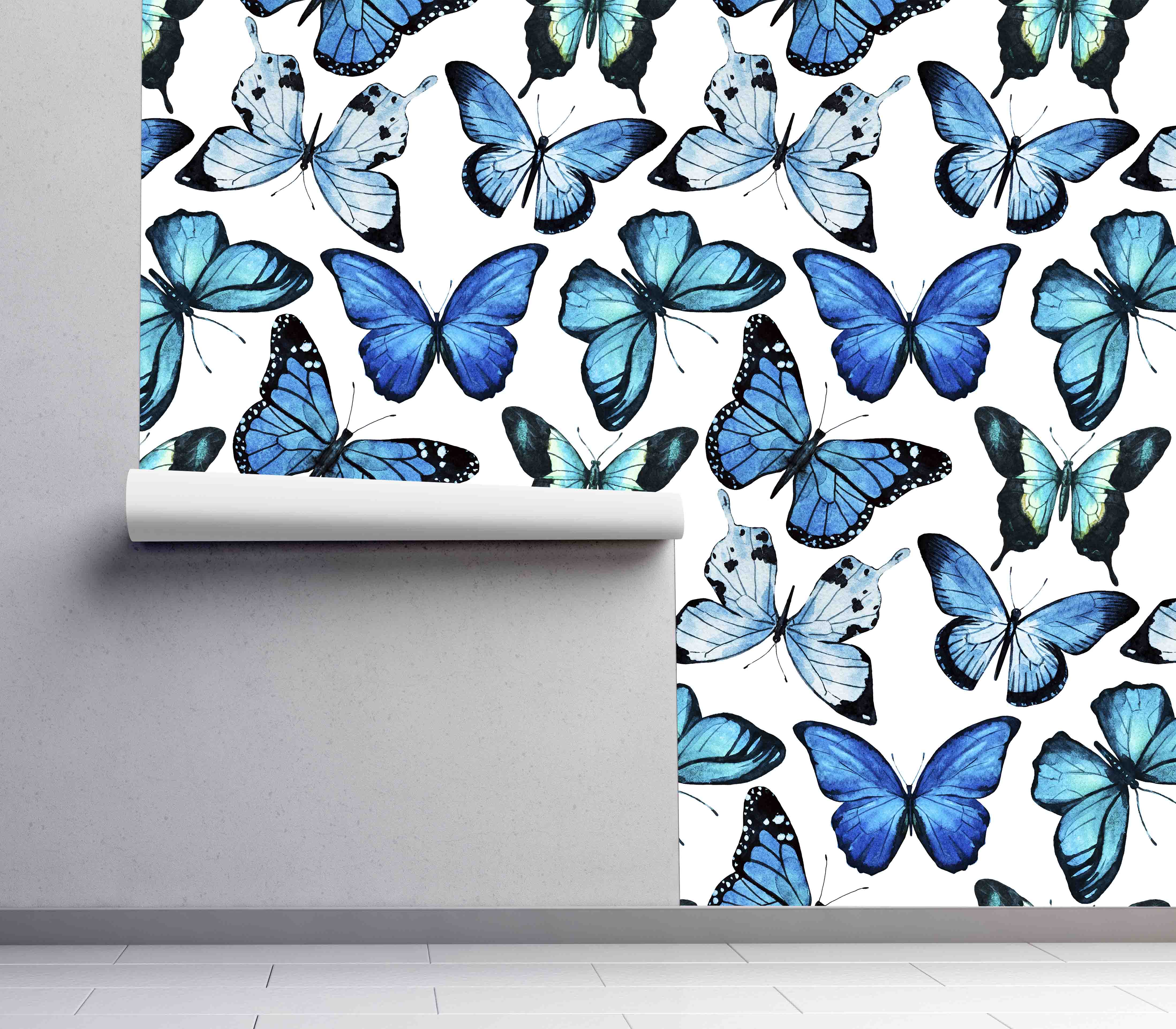 Butterfly Wallpaper | Peel & Stick Removable Wallpaper | Woven Texture