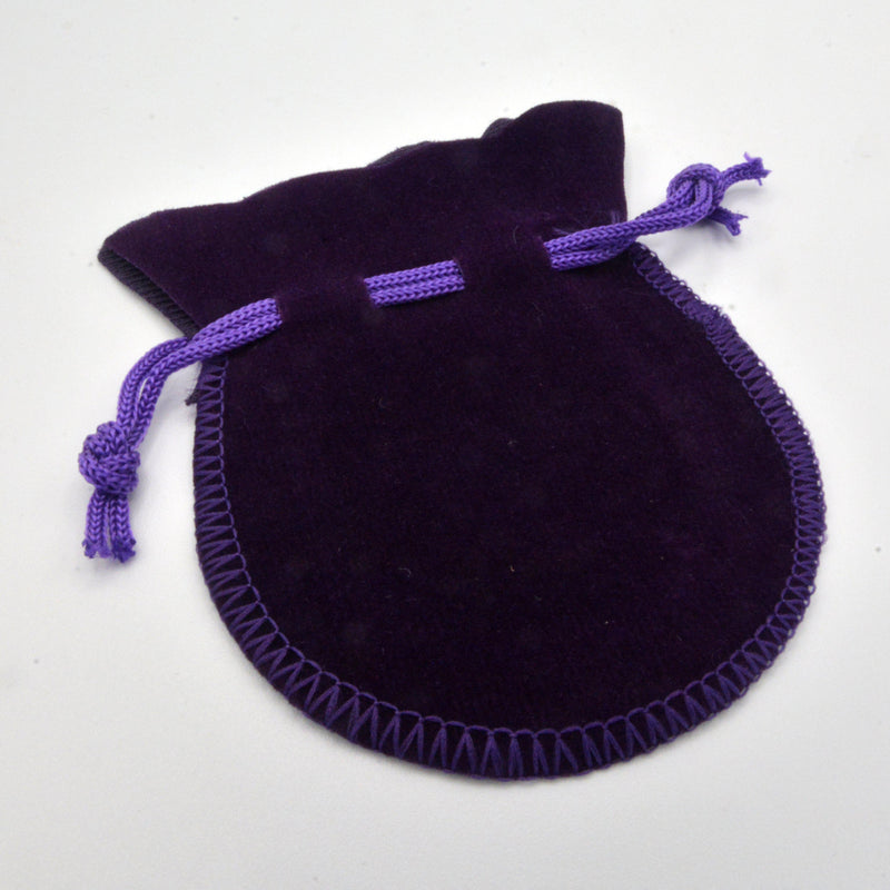 Velvet Bag - Round Purple - 3.5" x 2.5"-Home/Altar-Kheops-The Bat Witch Cavern